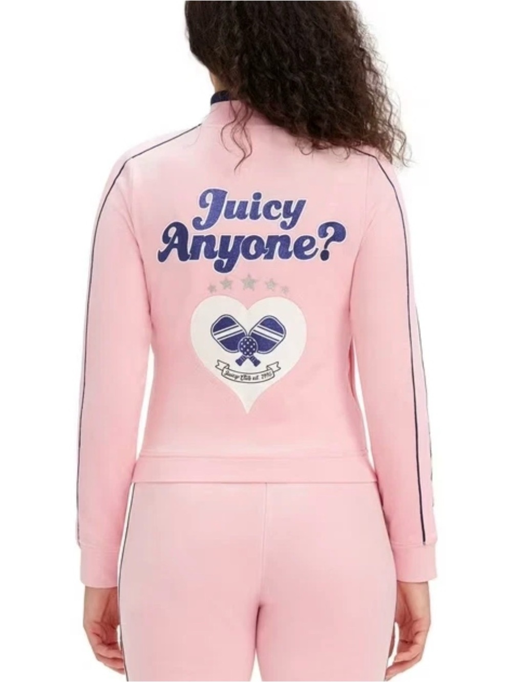 NWT Juicy Couture Pink Pickleball 🏓Heritage Mock Neck Zip-up Track Jacket